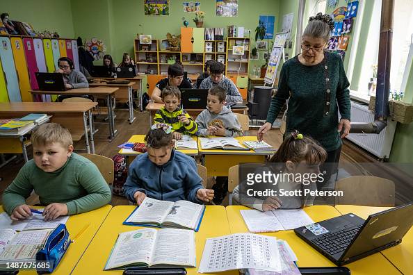 Ukrainian Schoolchildren Return To Class In Liberated Lyman