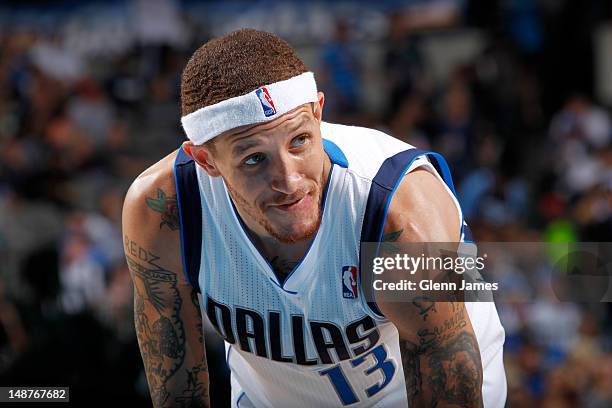 Delonte West of the Dallas Mavericks during the game against the Golden State Warriors at the American Airlines Center in Dallas, Texas. NOTE TO...