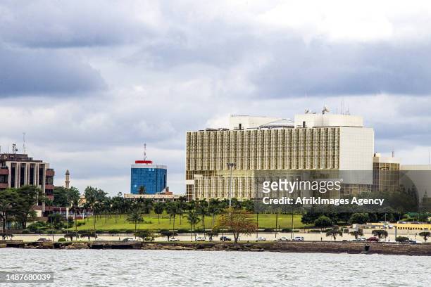 View of the Presidential Palace in Libreville, 6 September 2021.