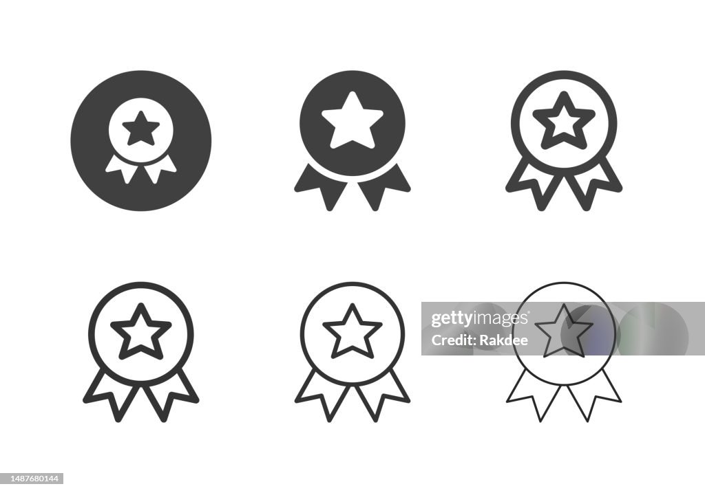 Star Medal Badge Icons - Multi Series