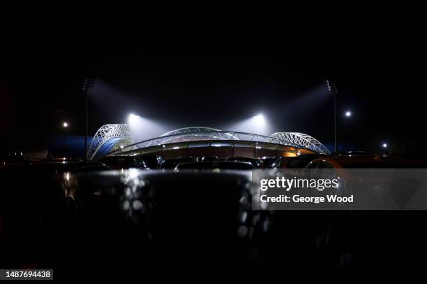 General view outside the stadium following the Sky Bet Championship between Huddersfield Town and Sheffield United at John Smith's Stadium on May 04,...