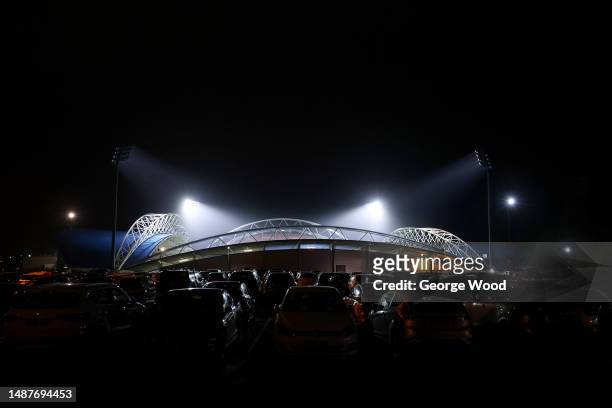 General view outside the stadium following the Sky Bet Championship between Huddersfield Town and Sheffield United at John Smith's Stadium on May 04,...
