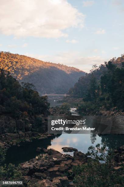 cataract gorge walk afternoon launceston tasmania - launceston cataract gorge stock pictures, royalty-free photos & images