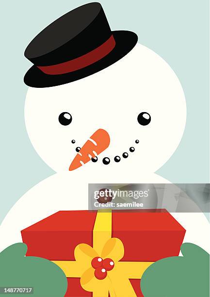 snowman - winter gloves stock illustrations