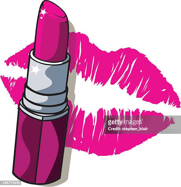 cartoon lipstick - lipstick stock illustrations