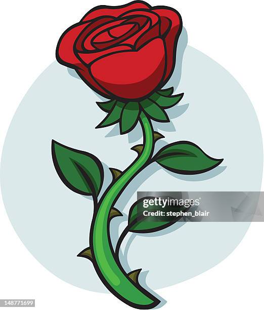 cartoon rose - single rose stock illustrations