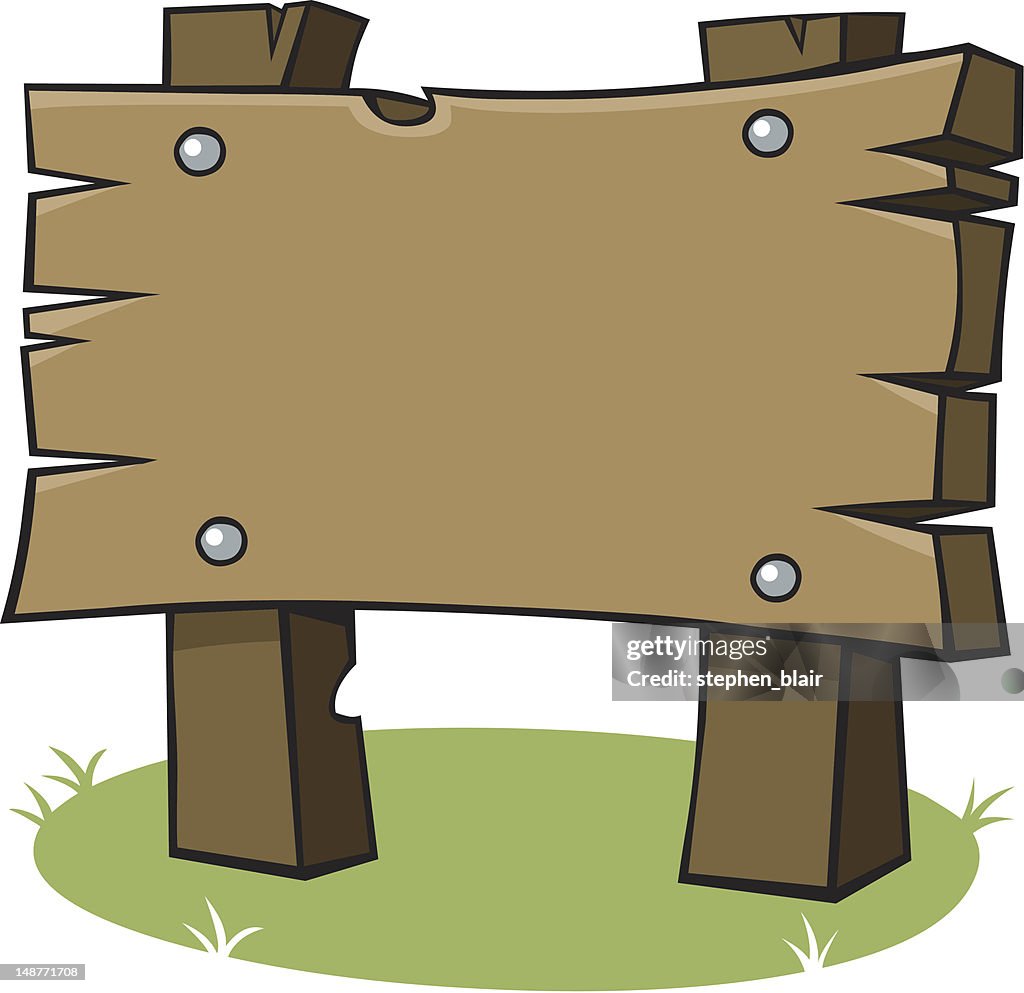Wood Cartoon Sign