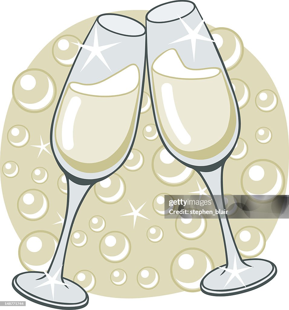 Cartoon Champagne Glasses