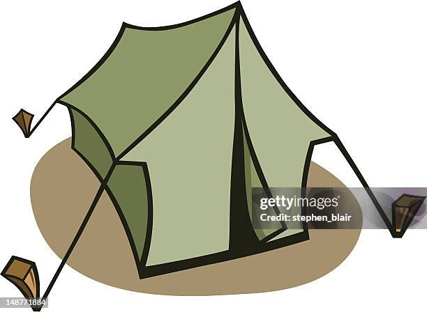 cartoon tent - camping tent stock illustrations