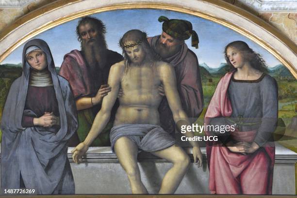 Fano . Church of Santa Maria Nuova, Pietro Vannucci known as Il Perugino, Altarpiece from Fano , oil on panel, 1488-89.
