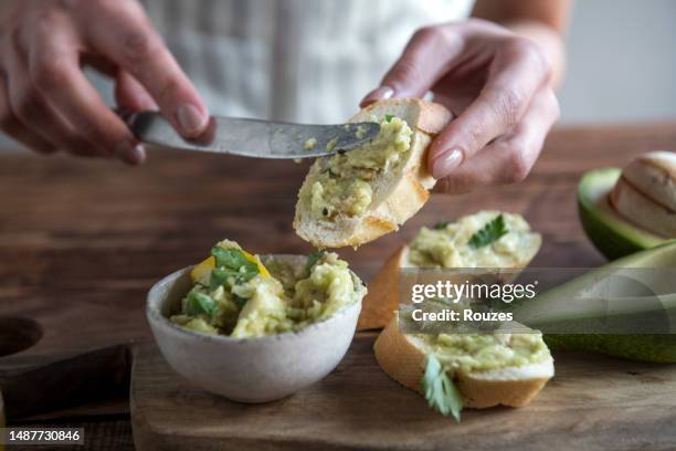 healthly avocado sandwich on table - avacado oil stock pictures, royalty-free photos & images