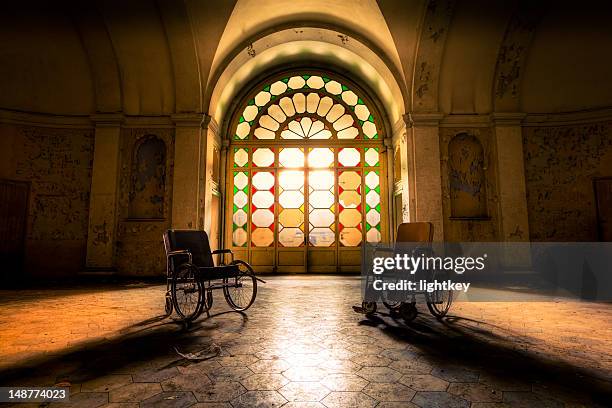 abandoned hospital hall - abandoned hospital stock pictures, royalty-free photos & images