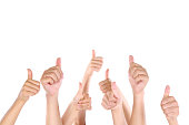 Group of people showing thumbs up