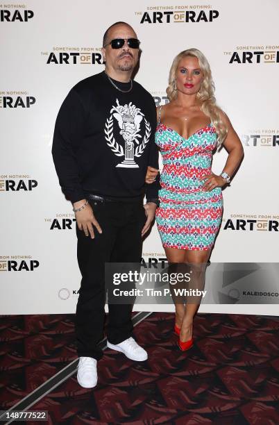 Ice T and Coco Austin attend the European premiere of The Art of Rap at Hammersmith Apollo on July 19, 2012 in London, England.