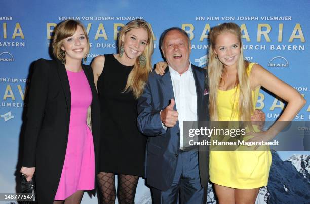 Film director Joseph Vilsmaier and his daughters Josefine, Janina and Theresa attend the 'Bavaria' Germany Premiere at the Mathaeser Filmpalast on...