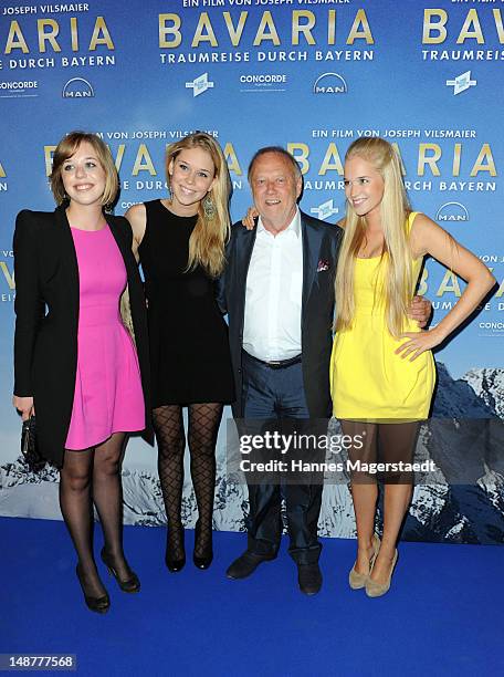 Film director Joseph Vilsmaier and his daughters Josefine, Janina and Theresa attend the 'Bavaria' Germany Premiere at the Mathaeser Filmpalast on...