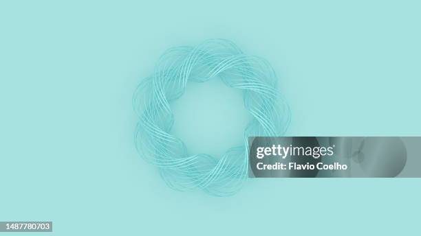 twisted lines torus on turquoise backgorund - aquamarin edelstein stock-fotos und bilder