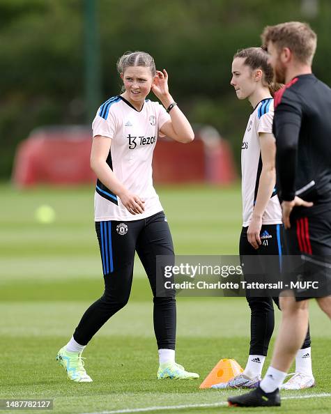 Rabjohn Evie Rabjohn of Manchester United Women in action during a training ...