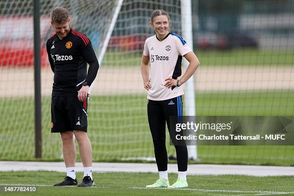 Rabjohn Evie Rabjohn of Manchester United Women in action during a training ...