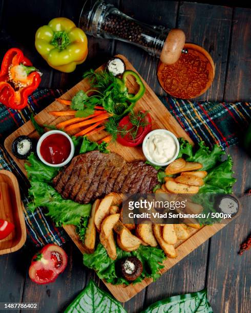 high angle view of food on table - lavash stock pictures, royalty-free photos & images