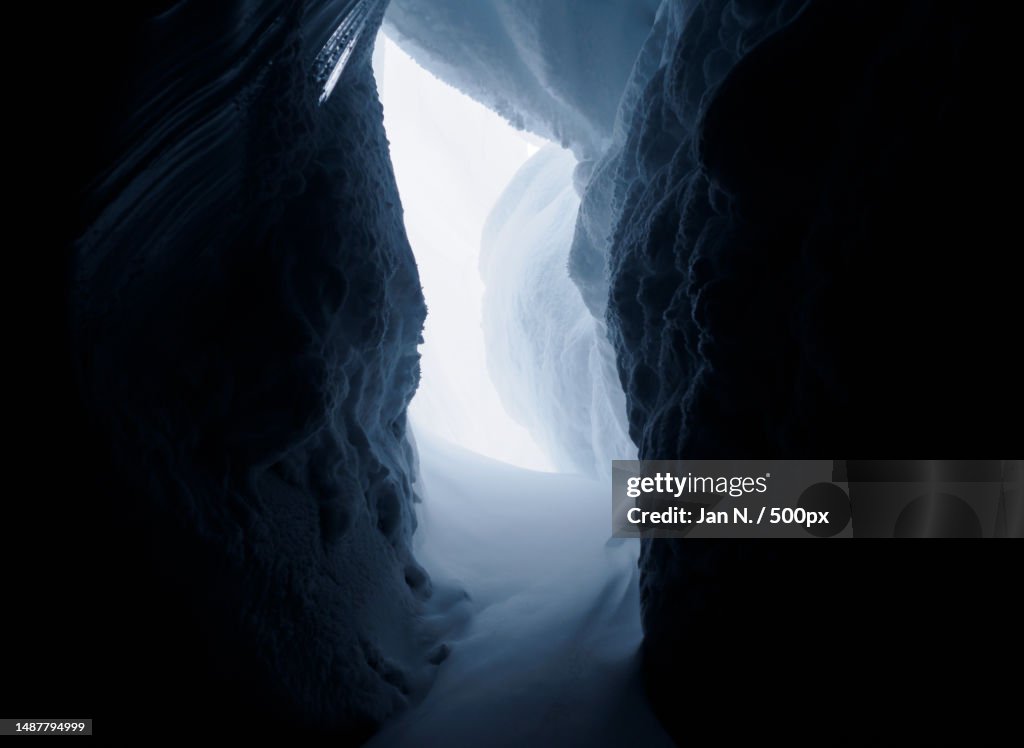 Silhouette of cave,Svalbard,Norway