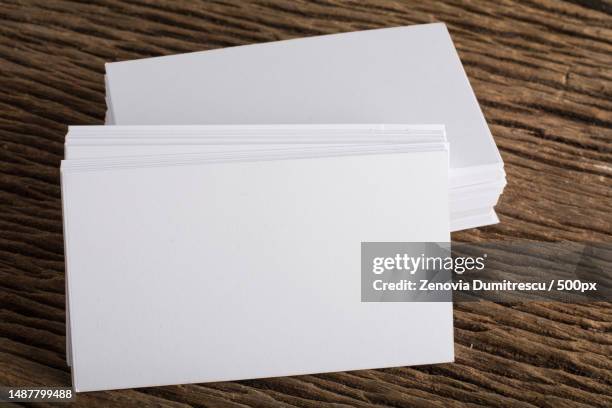 blank white business card presentation of corporate identity on wood background,romania - letterhead envelope mockup stock pictures, royalty-free photos & images