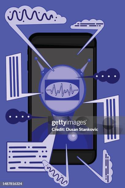 in a hurry? use ai chatbot! - smart assistant stock illustrations