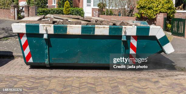 industrial steel open construction waste container - disposal container stock pictures, royalty-free photos & images