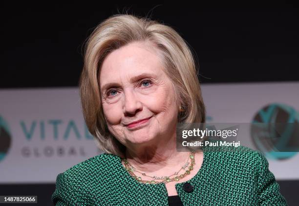 Former U.S. Secretary of State and Vital Voices co-founder Hillary Rodham Clinton speaks during the "Audacious Action: 25 Years of Disrupting the...