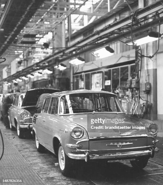 Plant for the production of automobile Skoda 1000 MB . Czechoslovakia.18 January 1966.