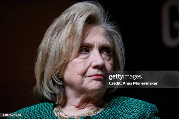 Former Secretary of State Hillary Rodham Clinton speaks during a panel at the Vital Voices Global Festival on May 05, 2023 in Washington, DC. Vital...