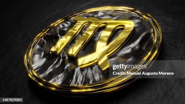 virgo astrology sign (generic coin) - gold star chart stock pictures, royalty-free photos & images