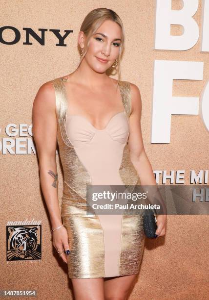 Pro Boxer Mikaela Mayer attends the world premiere of Affirm Films' "Big George Foreman" at Regal LA Live on April 26, 2023 in Los Angeles,...