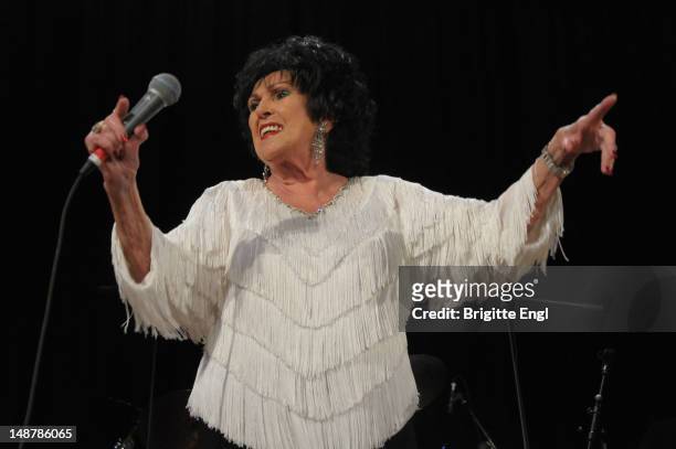 Wanda Jackson performs on stage at Islington Assembly Hall on July 19, 2012 in London, United Kingdom.
