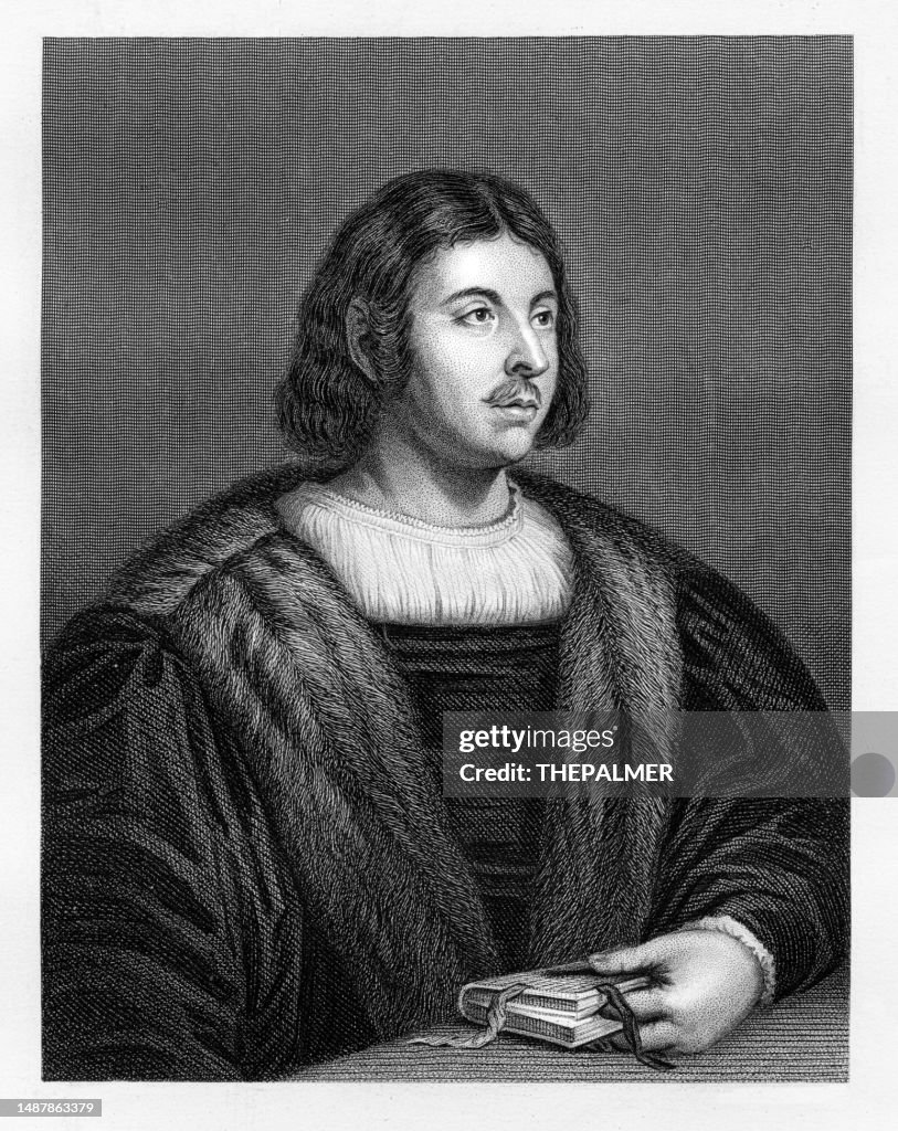 Giovanni Boccaccio - Italian writer - engraving 1884