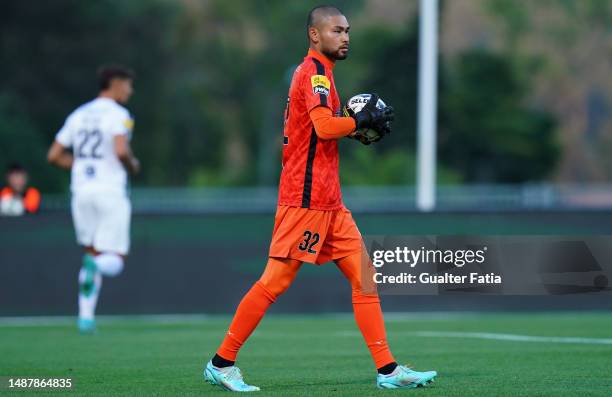 Kosuke Nakamura of Portimonense SC in action during the Liga Bwin match between Casa Pia AC and Portimonense SC at Estadio Nacional on May 5, 2023 in...