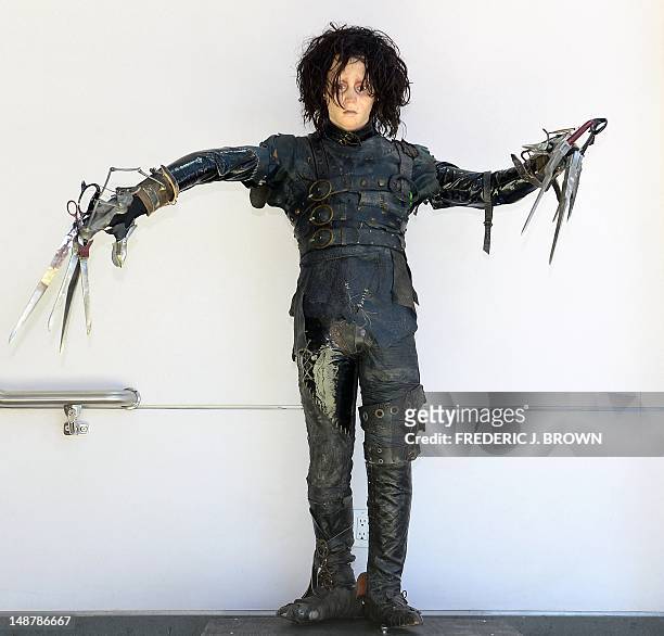 The original screen-used costume worn by Johnny Depp in the film "Edward Scissorhands" on display at Profiles In History in Calabasas, northwest of...
