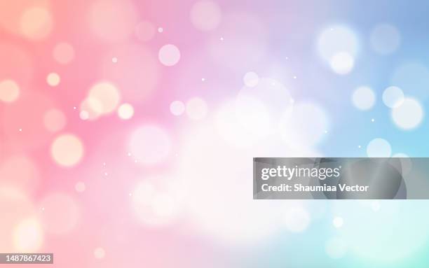 ilustrações de stock, clip art, desenhos animados e ícones de blue purple pink gradient multicolours defocused bokeh light circle bubble dot abstract background for christmas event - purple sky