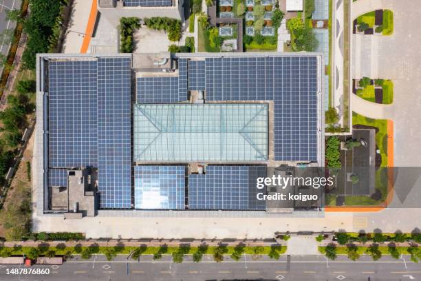 aerial view of modern sustainable office building - xiamen stock pictures, royalty-free photos & images