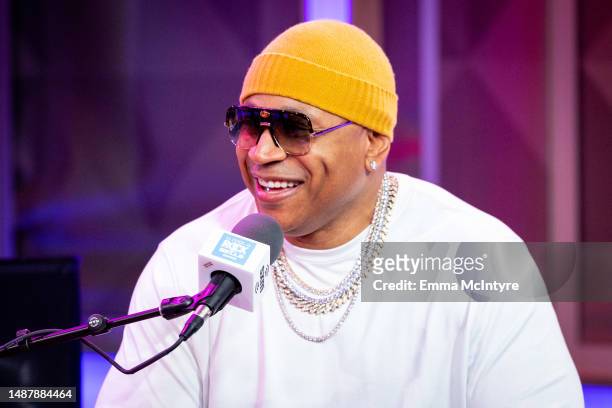 Cool J speaks during 'Salute The Sample' on SiriusXM's Rock The Bells Radio at SiriusXM Studios on May 05, 2023 in Miami Beach, Florida.