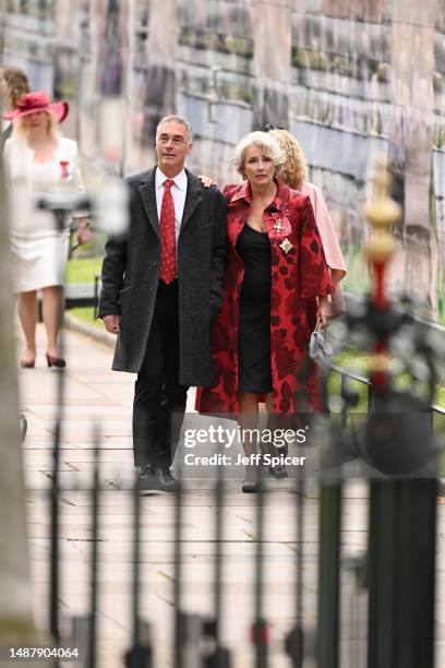 Greg Wise and Dame Emma Thompson arrive at Westminster Abbey ahead of the Coronation of King Charles III and Queen Camilla on May 06, 2023 in London,...