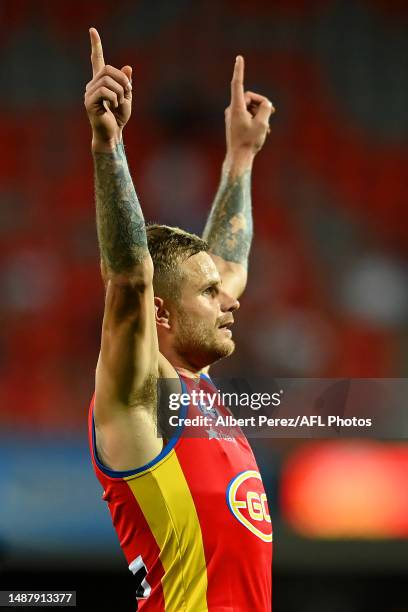 Brandon Ellis of the Suns celebrates kicking a goal during the round eight AFL match between the Gold Coast Suns and the Melbourne Demons at Heritage...