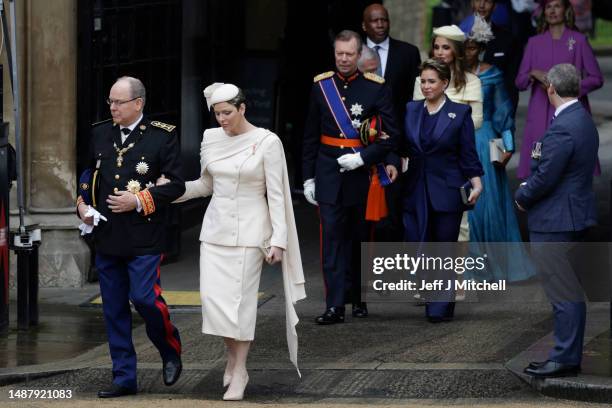Albert II, Prince of Monaco, Charlene, Princess of Monaco, Grand Duke Henri of Luxembourg, King Letsie III of Lesotho, Grand Duchess Maria Teresa and...