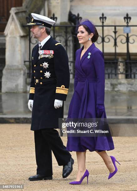 Crown Prince Frederik of Denmark and Mary, Crown Princess of Denmark attend the Coronation of King Charles III and Queen Camilla on May 06, 2023 in...