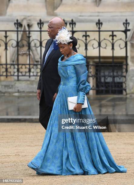 King Letsie III of Lesotho and Masenate Mohato Seeiso, Queen of Lesotho attend the Coronation of King Charles III and Queen Camilla on May 06, 2023...