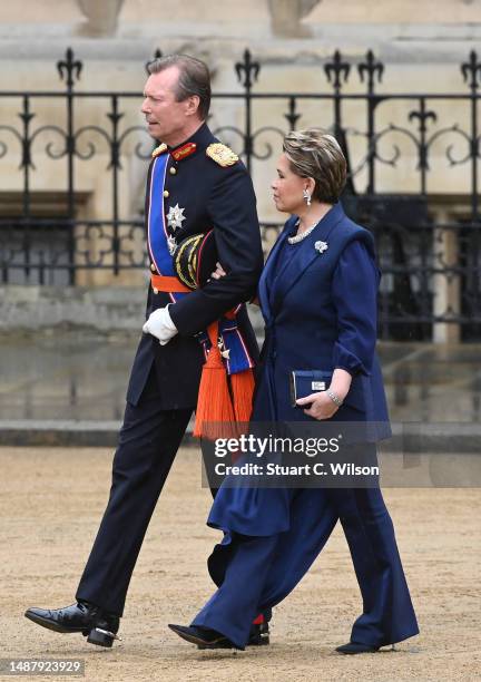 Grand Duke Henri of Luxembourg and Grand Duchess Maria Teresa of Luxembourg during the Coronation of King Charles III and Queen Camilla on May 06,...