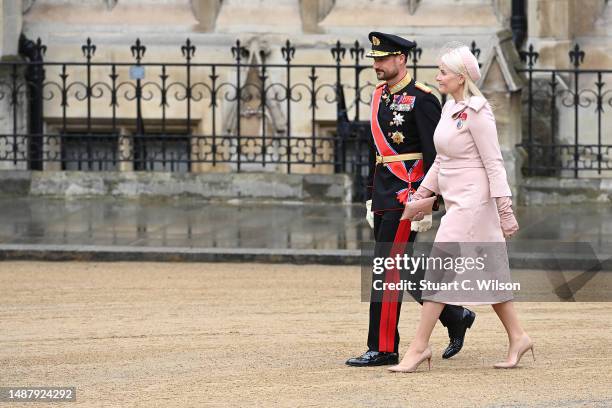 Crown Prince Haakon of Norway and Crown Princess Mette-Maritof of Norway attend the Coronation of King Charles III and Queen Camilla on May 06, 2023...