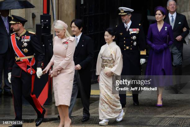 Crown Prince Haakon of Norway, Crown Princess Mette-Maritof of Norway, Crown Prince Akishino of Japan, Crown Princess Kiko of Japan, Crown Prince...