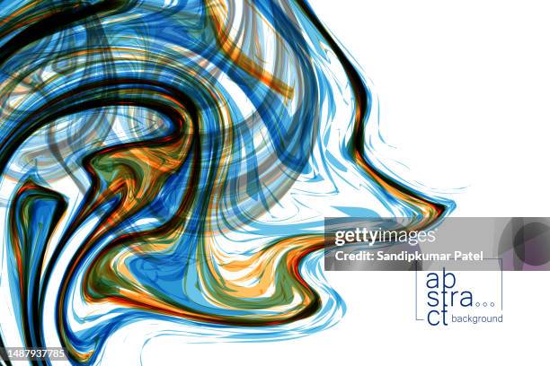 abstract ink marbling background, painting on water style - ink marbling stock illustrations