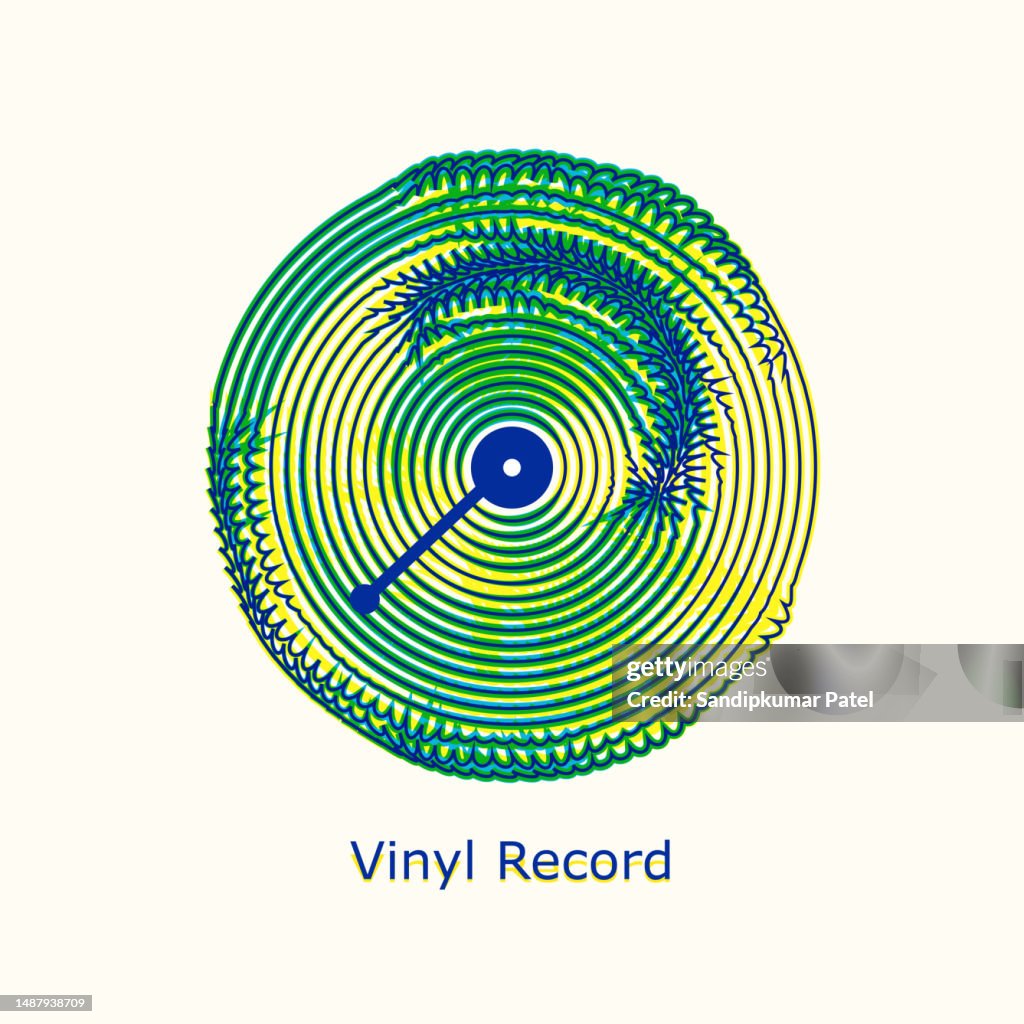Vinyl record music vector with vinyl record